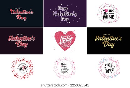 Red flat design Valentine's Day label pack