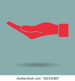 Red flat of the hand icon