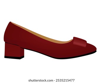 Red flat heel shoe. vector illustration