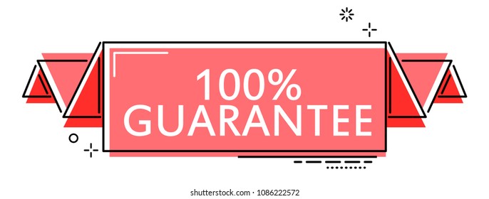 red flat line banner 100% guarantee