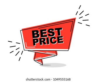 red flat line banner best price