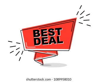 Red Flat Line Banner Best Deal