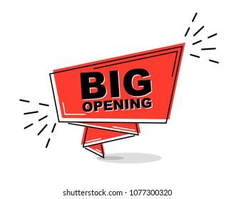 red flat line banner big opening