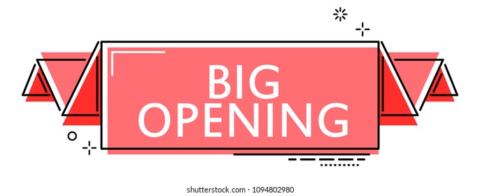 red flat line banner big opening