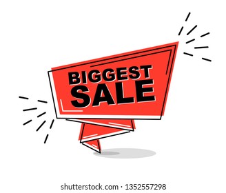 red flat line banner biggest sale