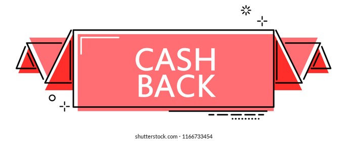 red flat line banner cash back