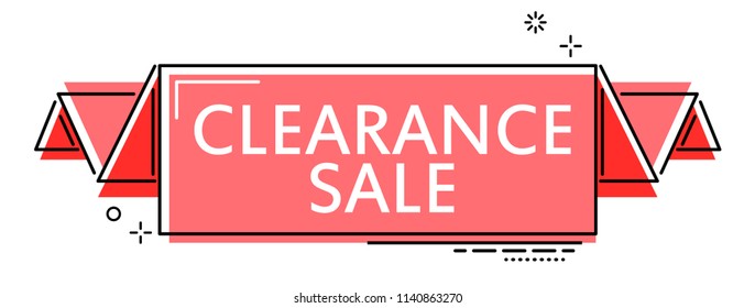 red flat line banner clearance sale