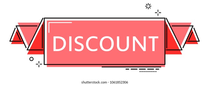 red flat line banner discount
