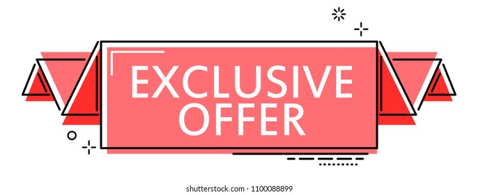 red flat line banner exclusive offer