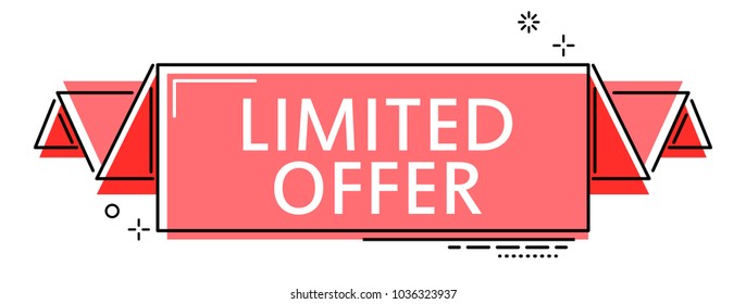 red flat line banner limited offer