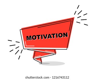 red flat line banner motivation