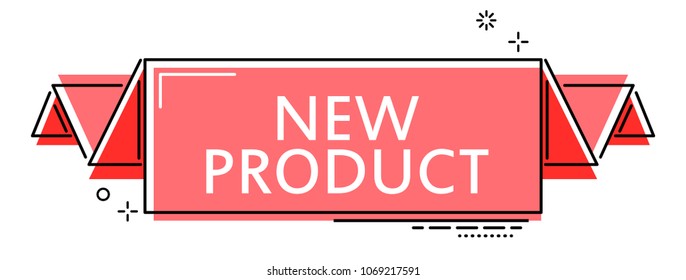 red flat line banner new product