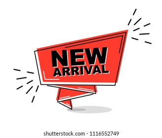 red flat line banner new arrival