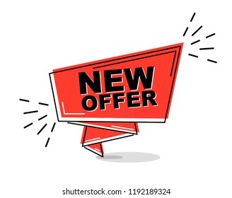 red flat line banner new offer