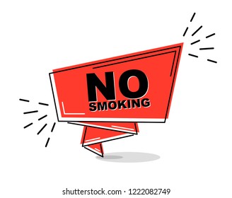 red flat line banner no smoking