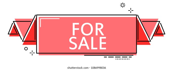 red flat line banner for sale