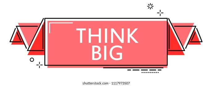 red flat line banner think big