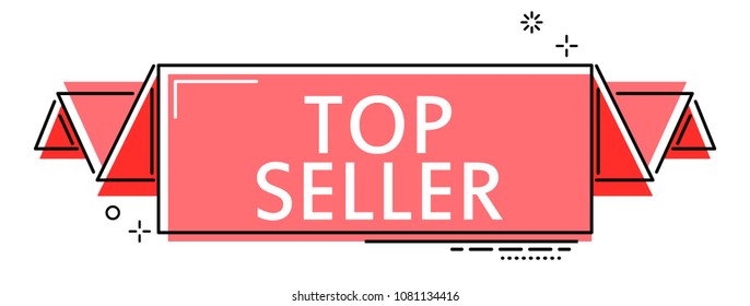 red flat line banner top seller