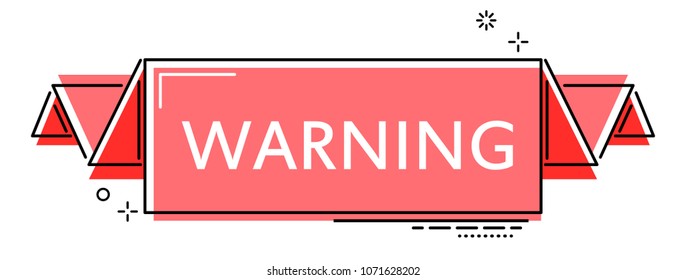 red flat line banner warning