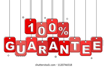 red flat line tag 100% guarantee
