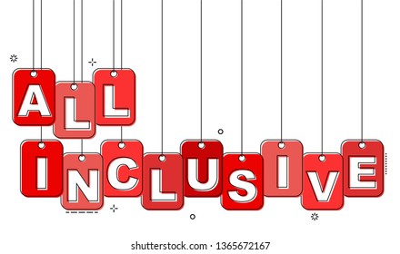 Red Flat Line Tag All Inclusive Stock Vector (Royalty Free) 1365672167 ...