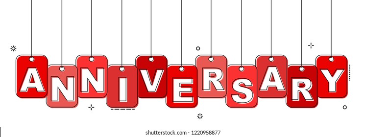red flat line tag anniversary