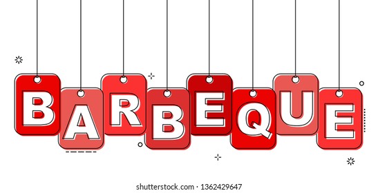 red flat line tag barbeque