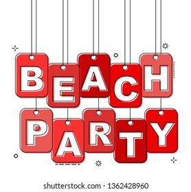 red flat line tag beach party