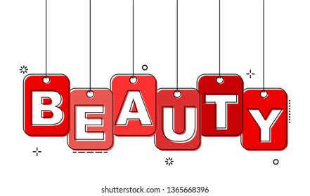 red flat line tag beauty