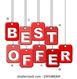 red flat line tag best offer