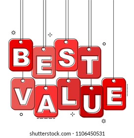 red flat line tag best value