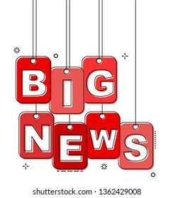 red flat line tag big news