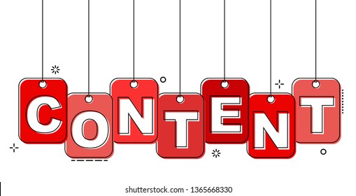 red flat line tag content