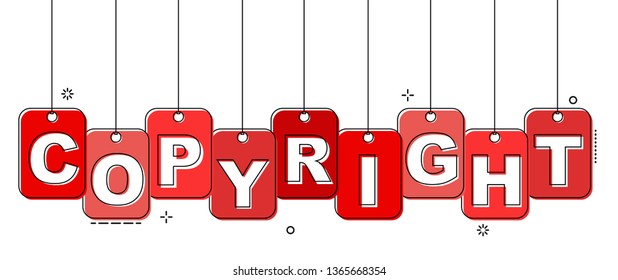 red flat line tag copyright