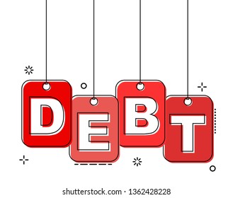 red flat line tag debt