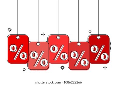 red flat line tag discount