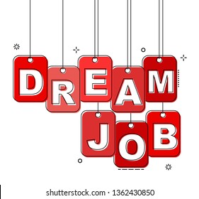 red flat line tag dream job
