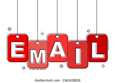red flat line tag email