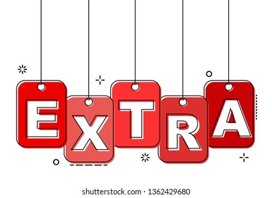 red flat line tag extra