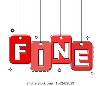 red flat line tag fine