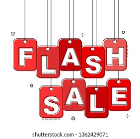 red flat line tag flash sale