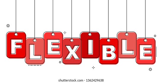 red flat line tag flexible