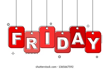 red flat line tag friday