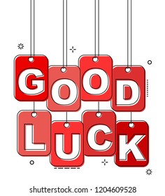 red flat line tag good luck