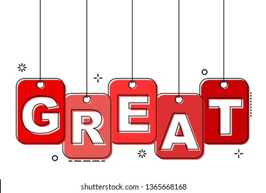 red flat line tag great