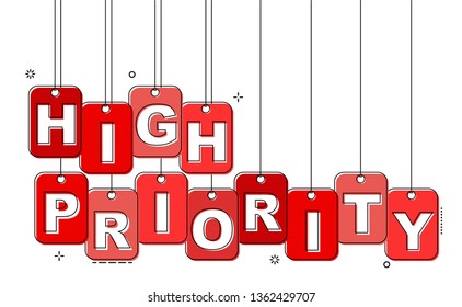 red flat line tag high priority