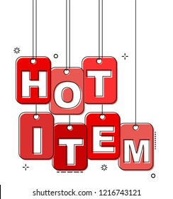 red flat line tag hot item