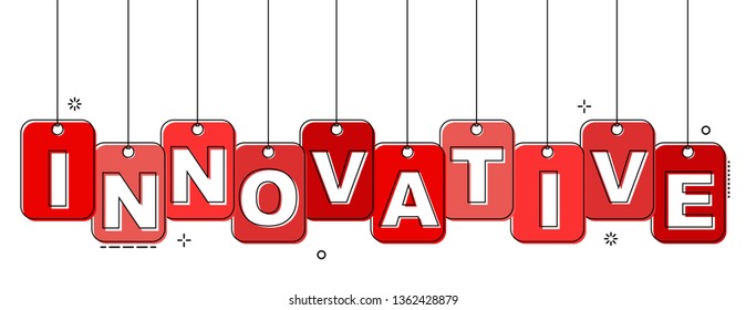red flat line tag innovative