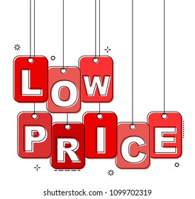 red flat line tag low price