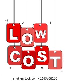 red flat line tag low cost